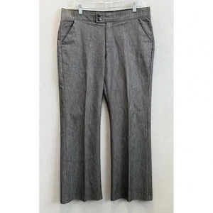 Lee No Gap Waistband Women's Sz 14 Mid Rise‎ Wide Leg Gray Slacks Dress Pants